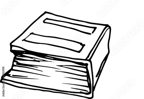 Books notebooks textbooks folders for work to search for study doodle sketch graphic illustration hand drawn print separate element on a white background line monochrome