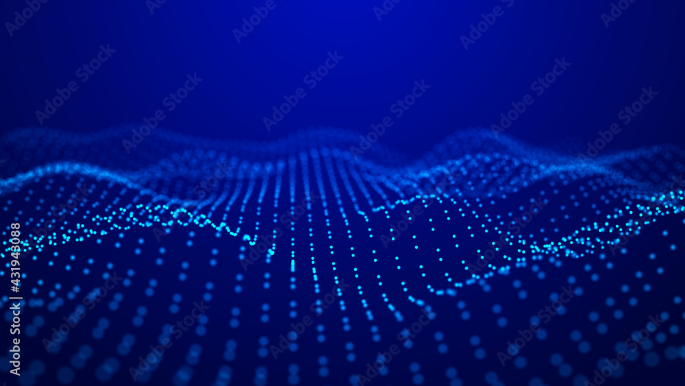 Technological wave of points. Digital background. Great data visualization. Technological wave of points. Digital background. Great data visualization.