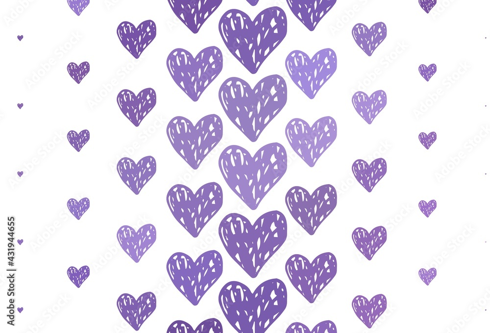 Light Purple vector backdrop with sweet hearts. Light Purple vector backdrop with sweet hearts.