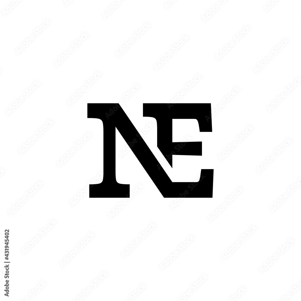 Monogram typography company linear logo letter NE Monogram typography company linear logo letter NE