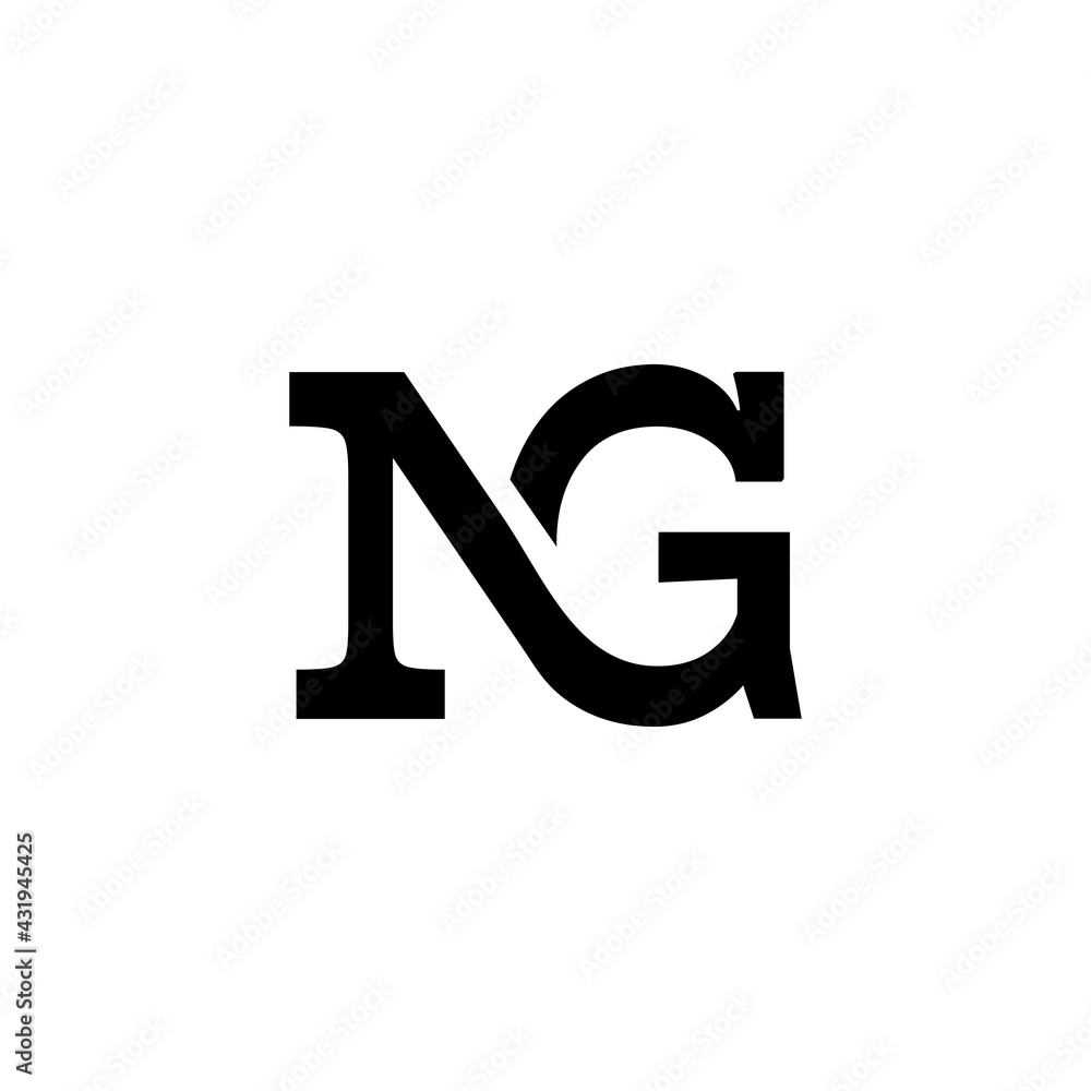 Monogram typography company linear logo letter NG Monogram typography company linear logo letter NG