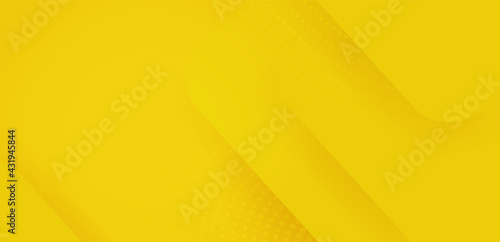 Abstract yellow halftone wide elegant banner design. Bright sunny yellow dynamic abstract background. Banner for sales, events, and marketing.