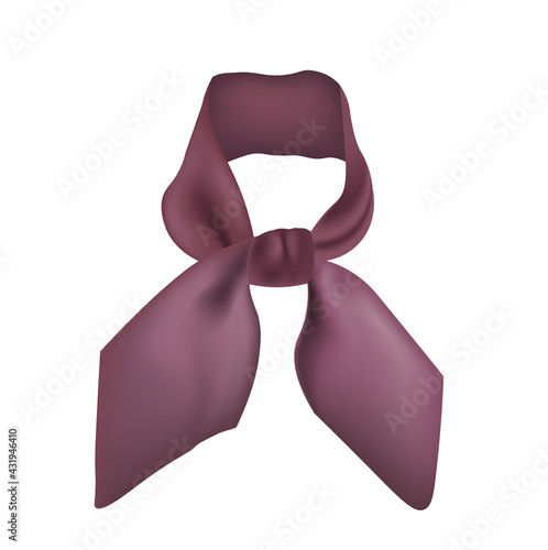 Burgundy neck scarf. vector illustration