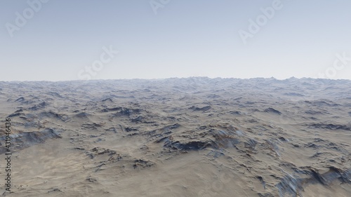 realistic surface of an alien planet  a computer-generated surface