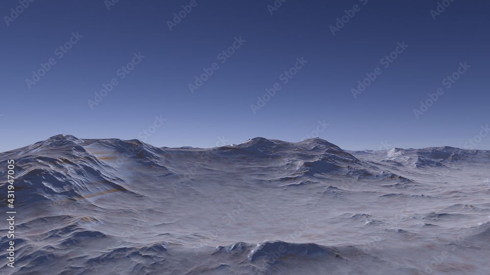 realistic surface of an alien planet, a computer-generated surface