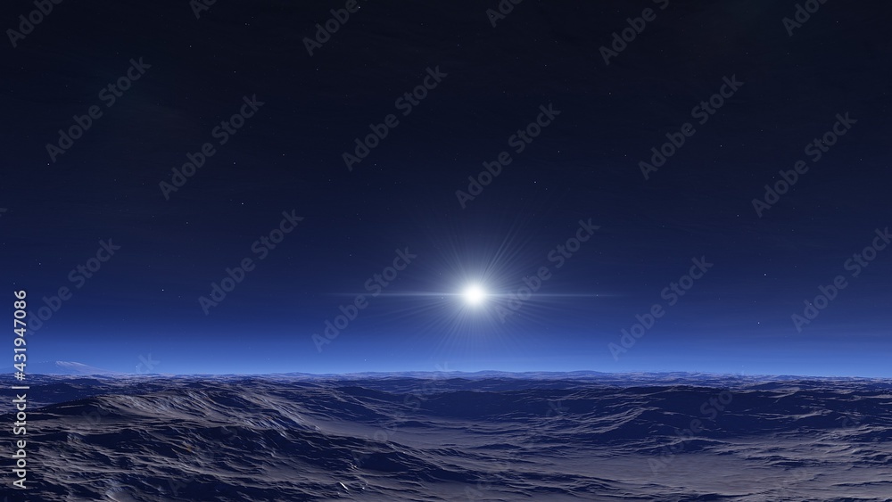 realistic surface of an alien planet, a computer-generated surface realistic surface of an alien planet, a computer-generated surface