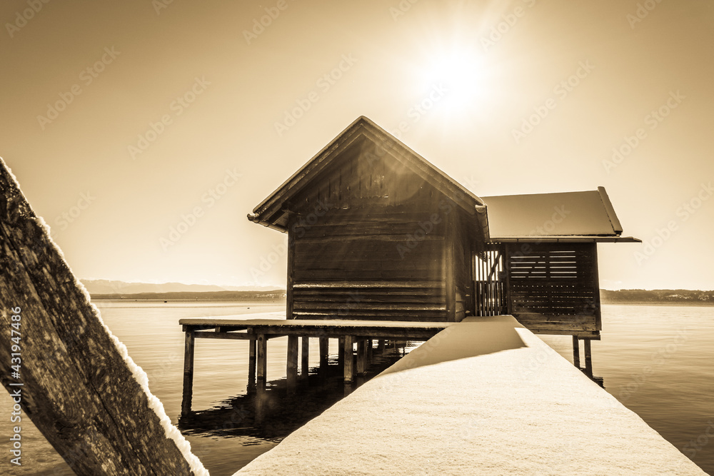 small hut at the starnberg lake