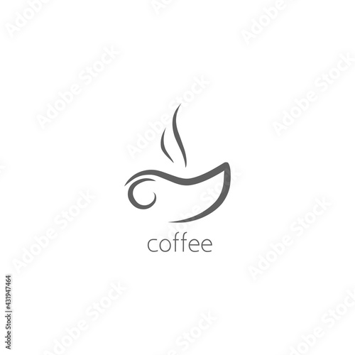 Fototapeta Naklejka Na Ścianę i Meble -  coffee logo  with minimalist logo concept, symbol, mascot, icon, brand identity. logo concept with minimalist style for your business brand