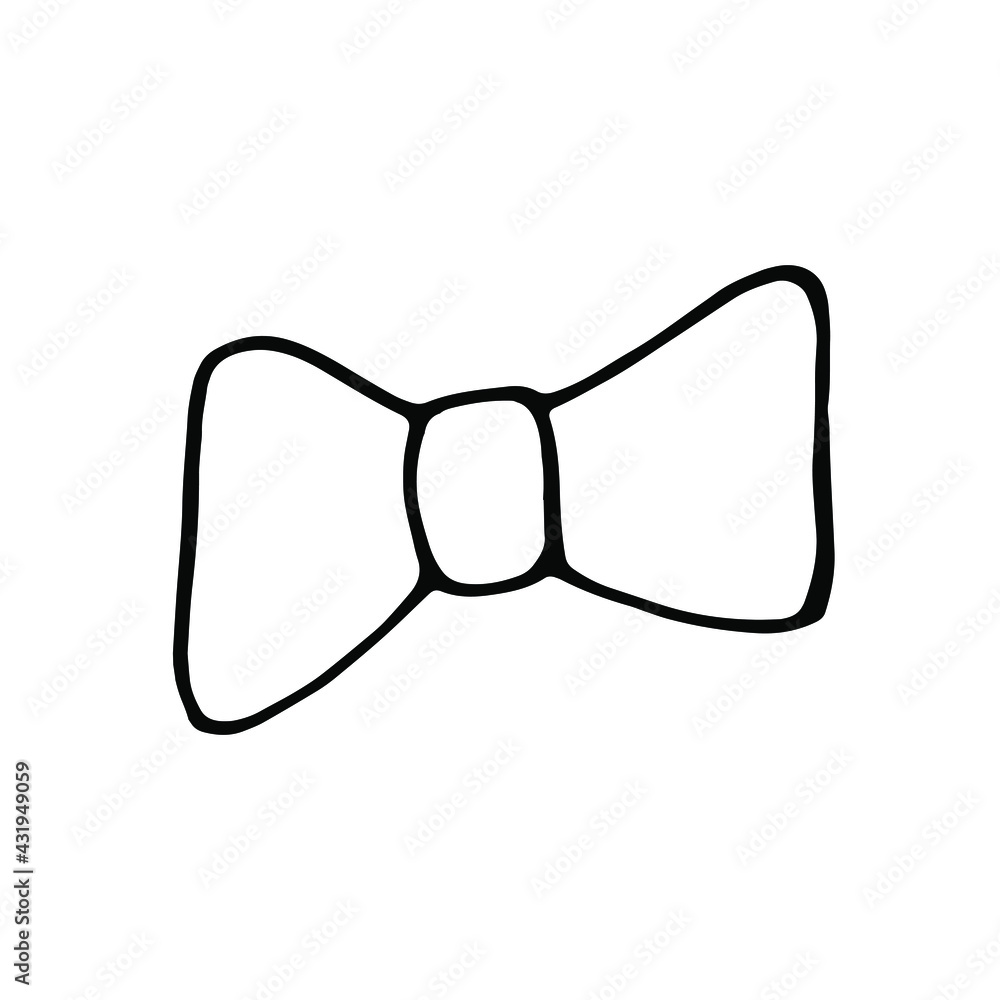 Doodle butterfly tie.Line art drawing sketches of butterfly tie.Hand drawn line art vector illustration. Doodle butterfly tie.Line art drawing sketches of butterfly tie.Hand drawn line art vector illustration.