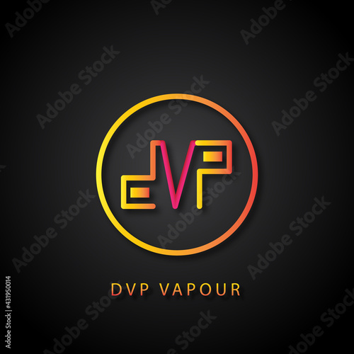 DVP logo for vape branding company or cannabis company . can be used for logo or brand identity. DVP concept used letter D, V, & P for logo name.