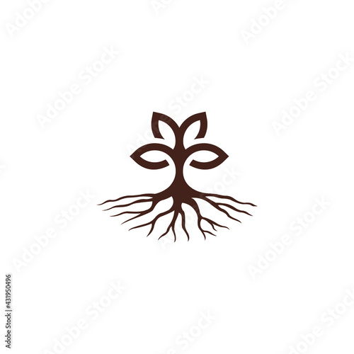 root plant logo icon template Premium Vector