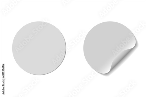 Circle blank glue stickers desing vector illustration photo