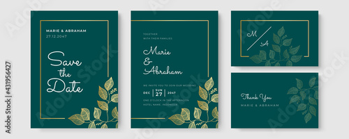 Set of card with flower rose  leaves. Wedding ornament concept. Floral poster  invite. Vector decorative greeting card or invitation design background