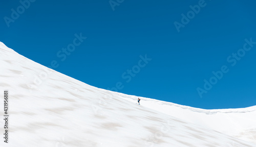 Spain, Palencia, Cardano de Arriba, Ski touring on snowy Murcia Peak photo