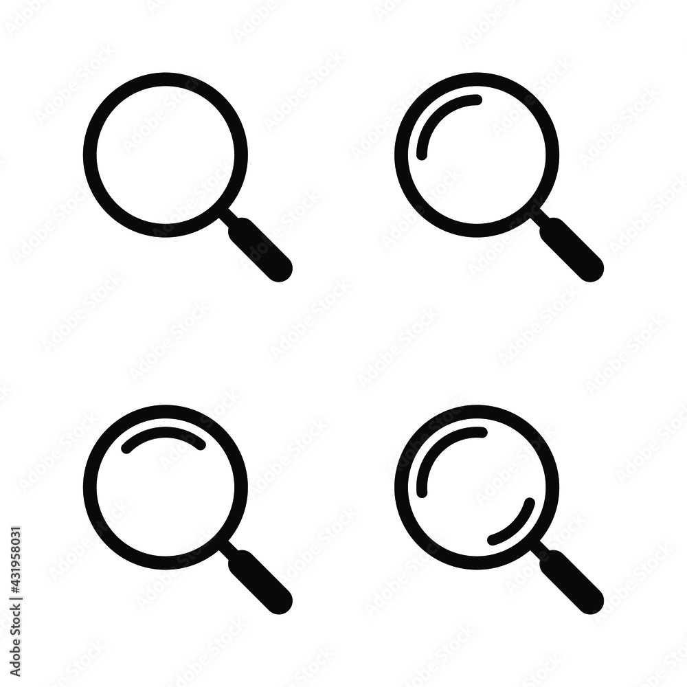Magnifying Glass icon vector. loupe zooming icons illustration. Web or app search icon illustration template. Magnifying Glass icon vector. loupe zooming icons illustration. Web or app search icon illustration template.