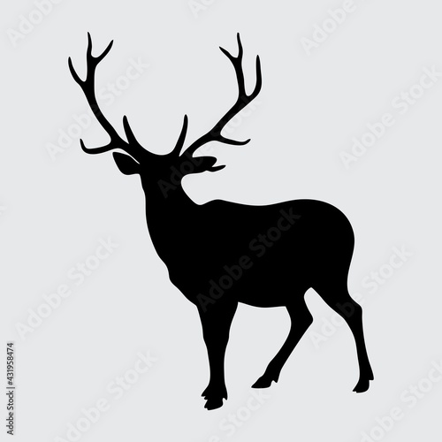 Deer Silhouette  Deer Isolated On White Background