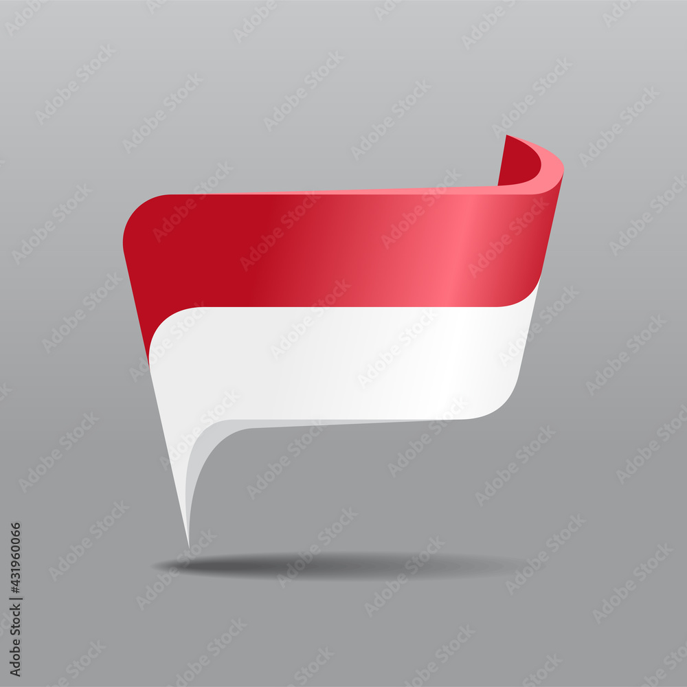 Indonesian Flag Map Pointer Layout Vector Illustration Stock Vector