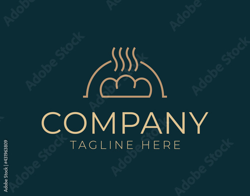 Bread Logo Design Template. Restaurant,Bakery shop, web, computer and mobile app Icon Line Art Vector