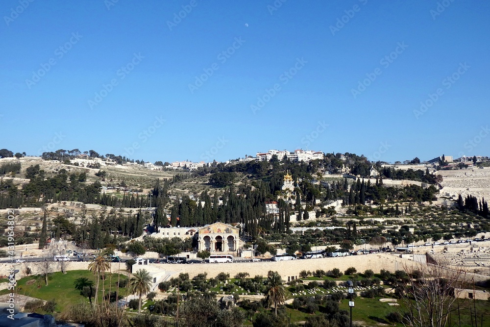 Mount of Olives, Jerusalem, view from the Golden Gate of the Old City