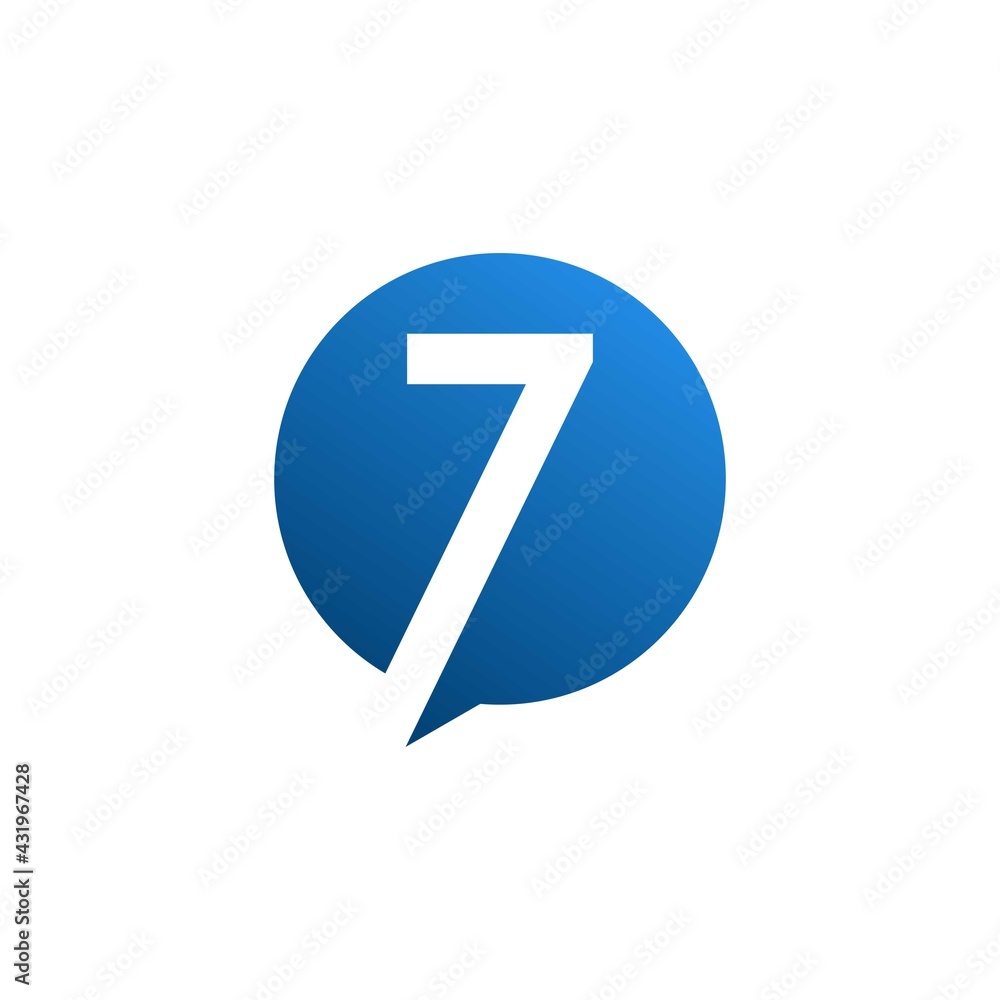Seven number modern 3d logo design concept Seven number modern 3d logo design concept