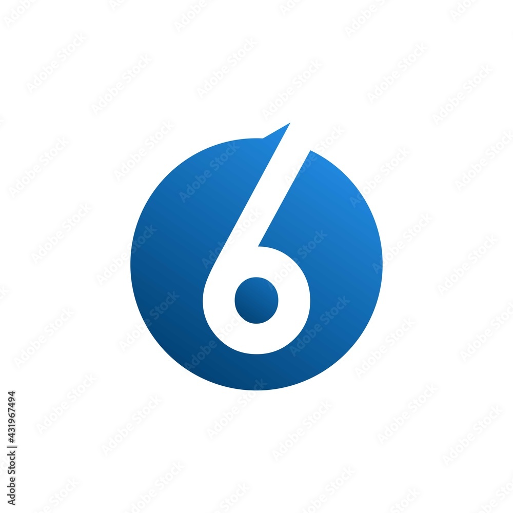 Six number modern 3d logo design concept Six number modern 3d logo design concept