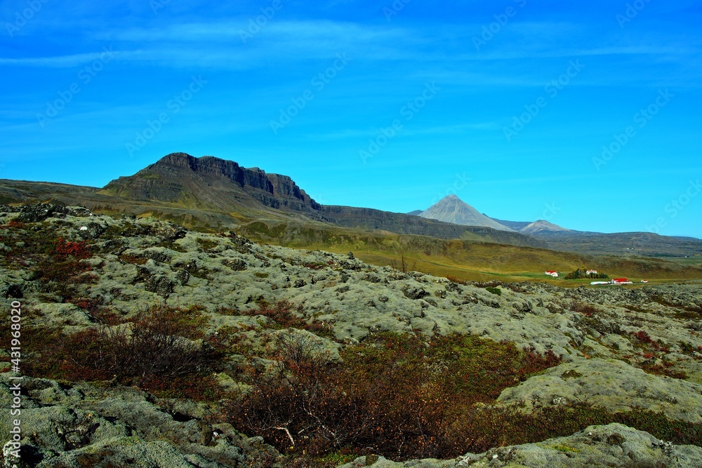 Iceland-view of landscape since Grabrok Crater