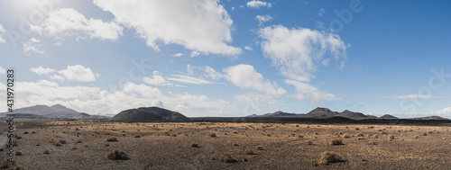 El cuervo volcano landscape in Lanzarote, Spain