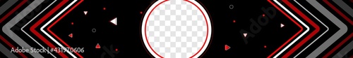Geometric Dynamic Channel Header Banner Cover for Video Service with Transparent Background. Vector illustration