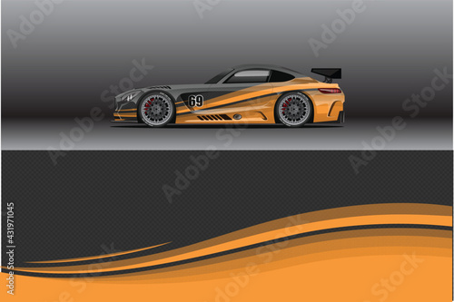Abstract Race car wrap sticker design and sports background for daily use racing livery or car vinyl stickers