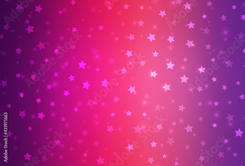 Light Purple, Pink vector template with ice snowflakes, stars. © smaria2015