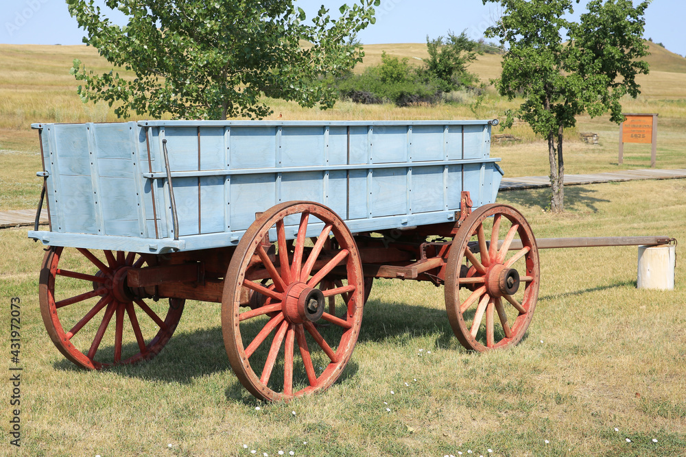 Historic cart in the Fort Laramie National Historic Site, Wyoming, USA