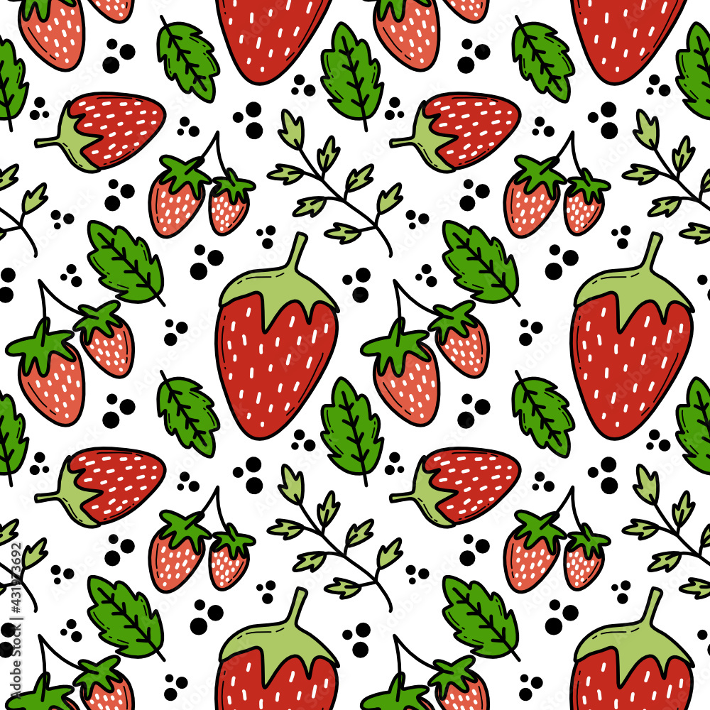 strawberry doddle seamless pattern background strawberry doddle seamless pattern background