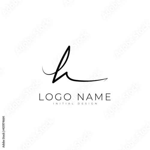 H initial handwriting logo template. signature logo concept. Hand-drawn Calligraphy lettering sign illustration.