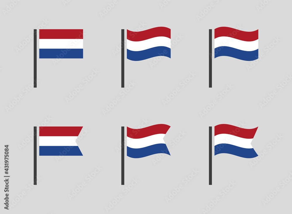 Fototapeta premium Holland flag symbols set, Netherlands national flag icons