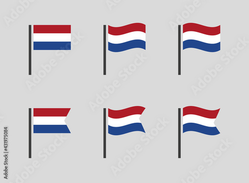 Holland flag symbols set, Netherlands national flag icons