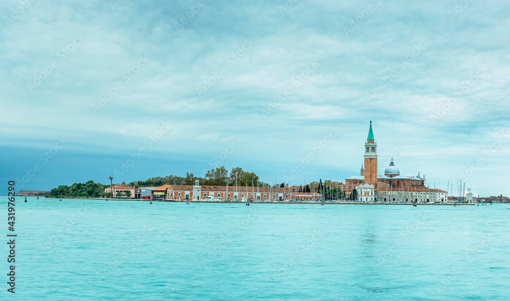 Italy, Veneto, Venice, Panoramic view of San Giorgio Maggiore island Italy, Veneto, Venice, Panoramic view of San Giorgio Maggiore island
