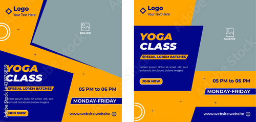 Editable World Yoga Day Social Media Post Template, Fitness or gym web post temp