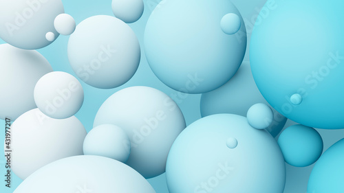 Multiple blue spheres in air photo