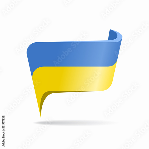 Ukrainian flag map pointer layout. Vector illustration.