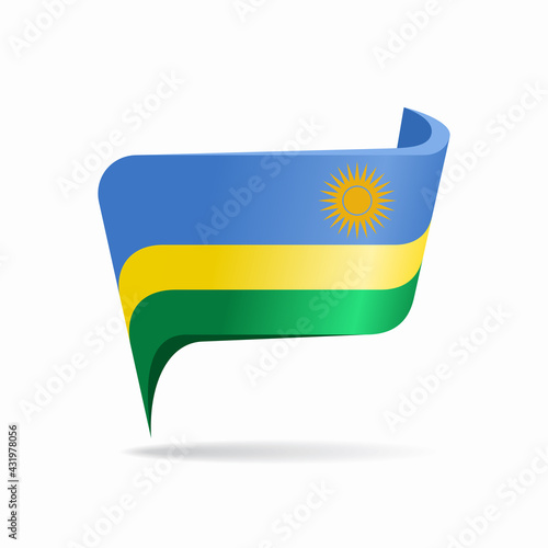 Rwandan flag map pointer layout. Vector illustration.