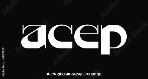 futuristic modern font alphabet vector typeset