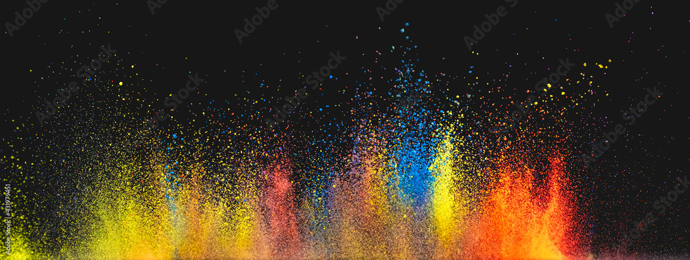 Naklejka premium The bright colorful powder explosion