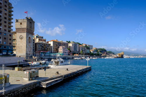 Italy, Liguria, Savona, Torre Leon Pancaldo at Riviera di Ponente