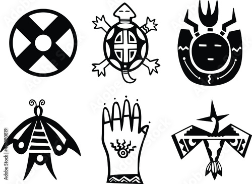 Ancient Native American Symbols Set