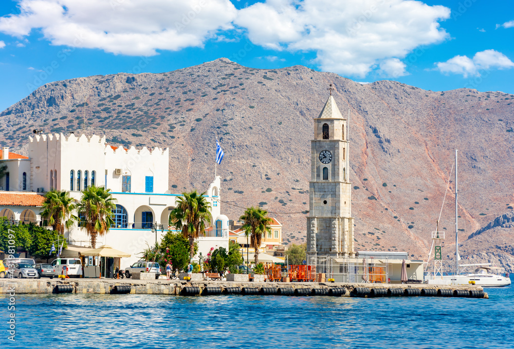 Clock tower in Symi, Dodecanese islands, Greece