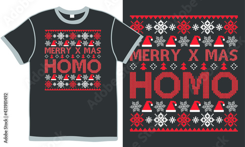 merry x mas homo, celebration greeting design, holiday gift