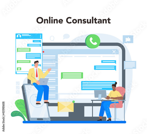 Professional consulting online service or platform. Sales strategy