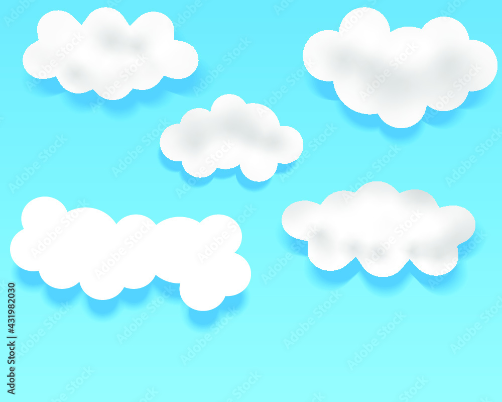 Blue sky with white clouds isolated on white background Blue sky with white clouds isolated on white background