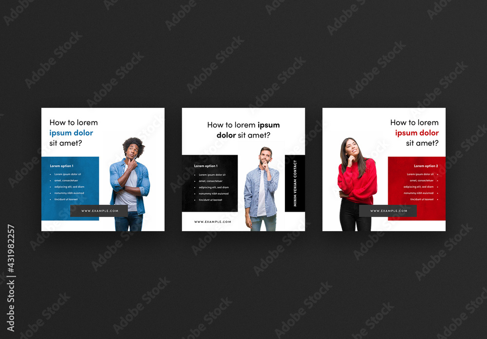 Simple Business Social Media Post Layouts Stock Template | Adobe Stock