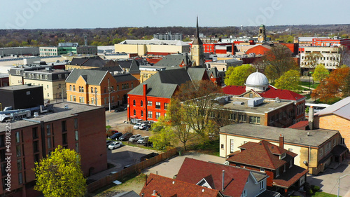 Aerial view of the downtown of Brantford, Ontario, Canada photo